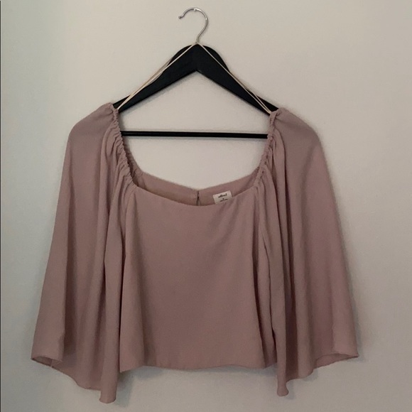 WILFRED Melina Cropped Blouse in Blush Pink Top - Picture 3 of 7